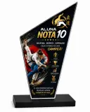 Troféus Acrílico Cristal 2mm (10x18cm) Com Base Preta Impressão em UV 2