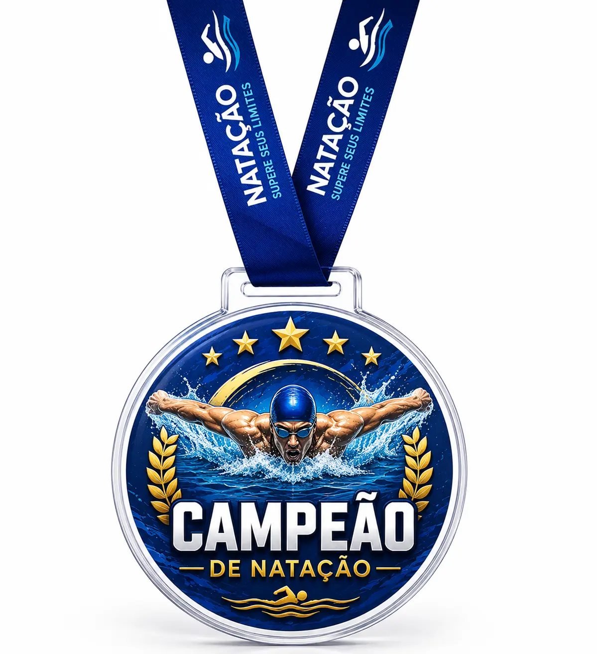 Medalha Acrílico Cristal 7cm 2mm Personalizada - Impressão em UV