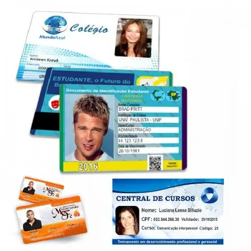 CARTEIRINHAS - Frente e Verso Colorido, sem limites de cores