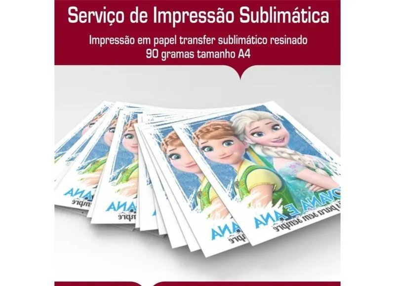 Impressão em papel Sublimático Folha A4