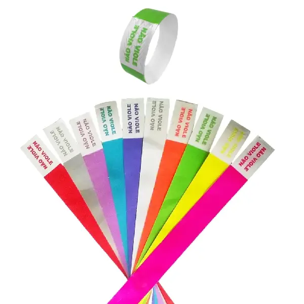 Pulseira de Plástico para Festas e Eventos PVC Soft Econômica - Personalizada com Lacre Adesivo