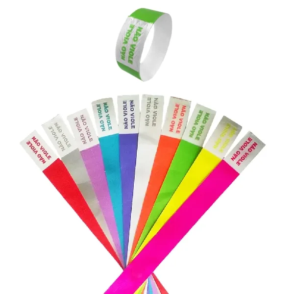 Pulseira de Plástico para Festas e Eventos PVC Soft Econômica - Personalizada com Lacre Adesivo