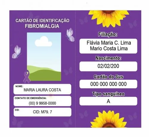 Kit Crachá Fibromialgia com cordão e capinha