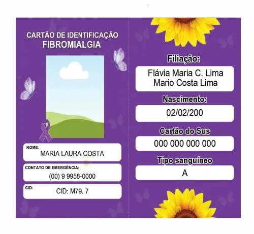 Kit Crachá Fibromialgia com cordão e capinha